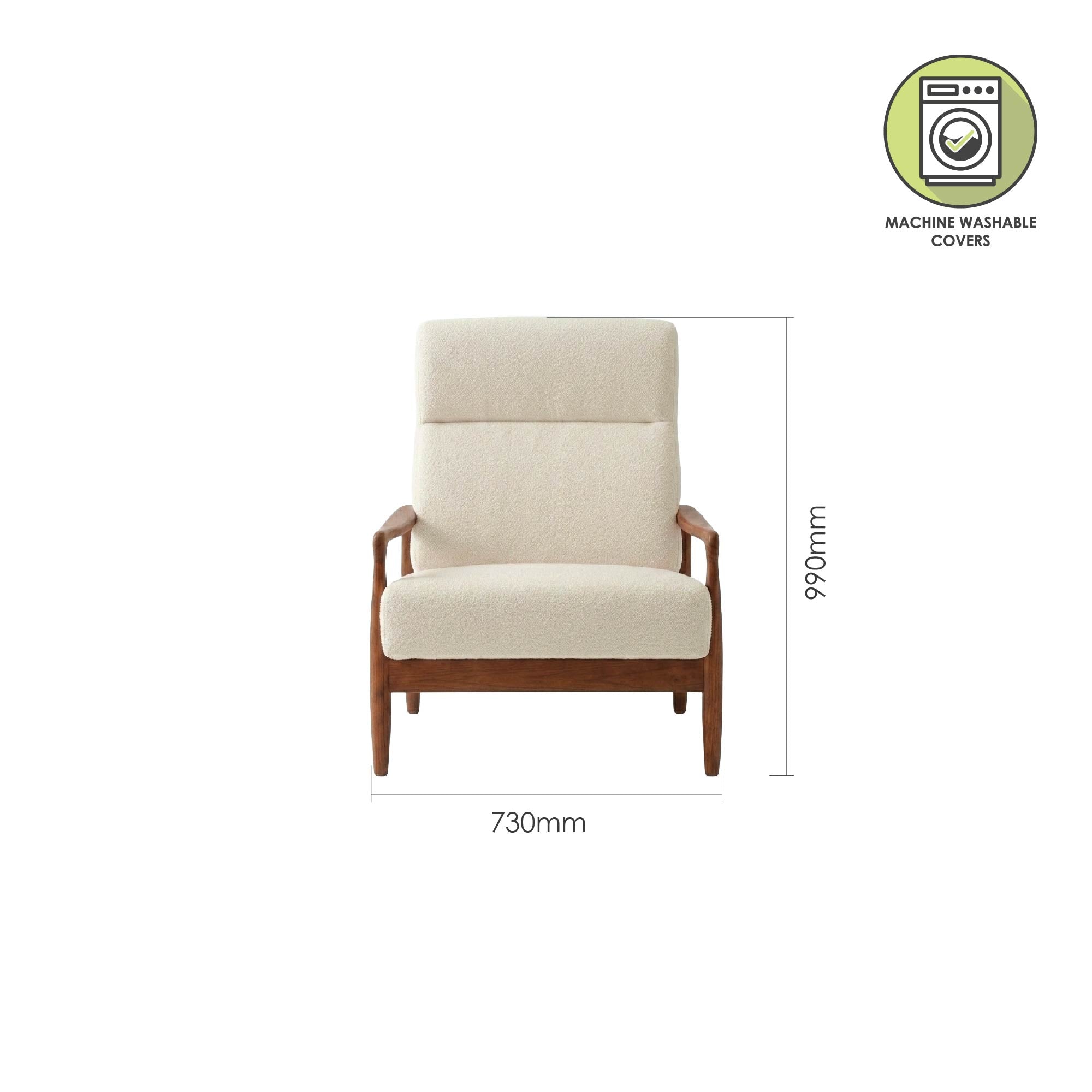 MELLA HIGH BACK SOFA 1 SEATER