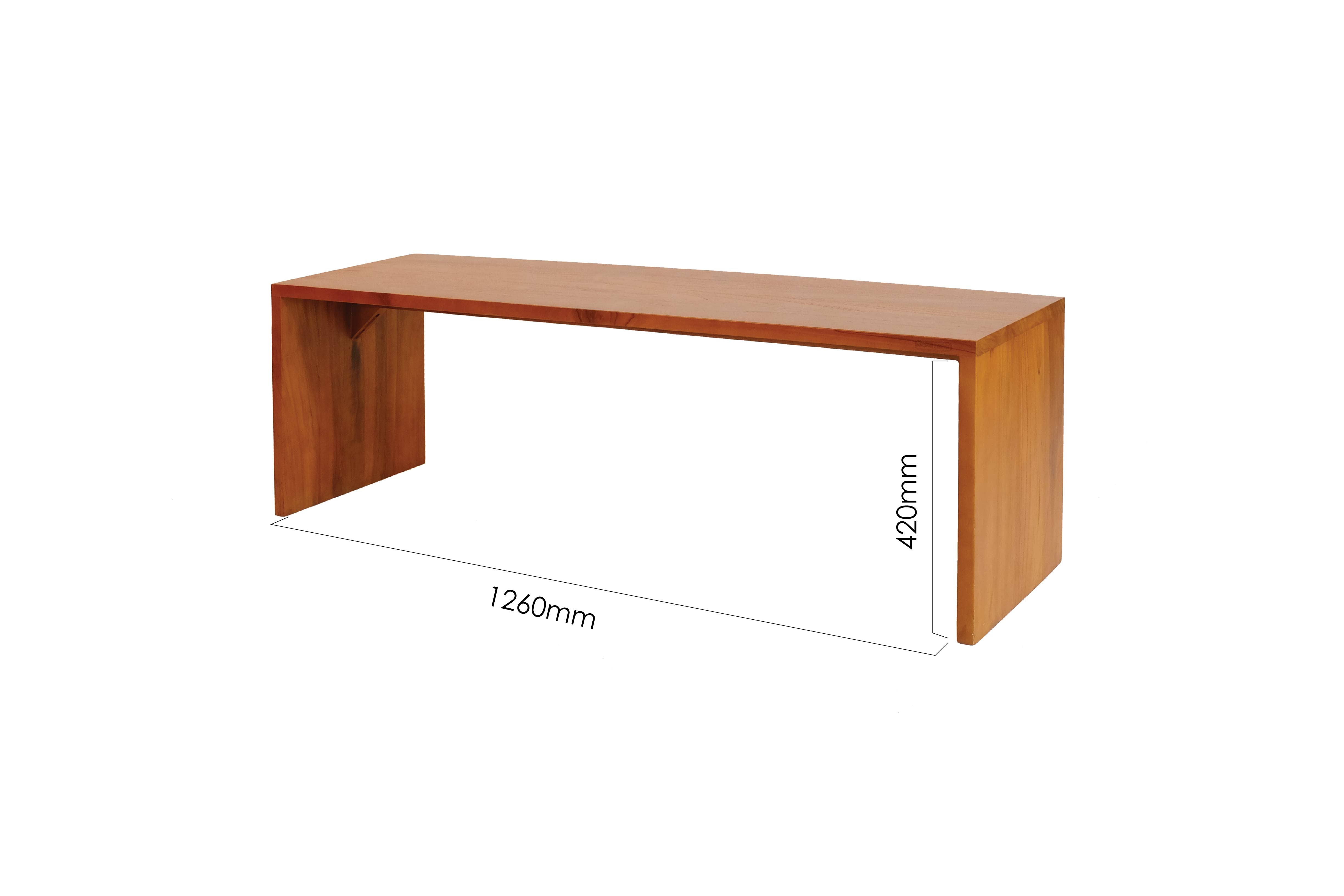 WOODEN PLANK BENCH 130CM