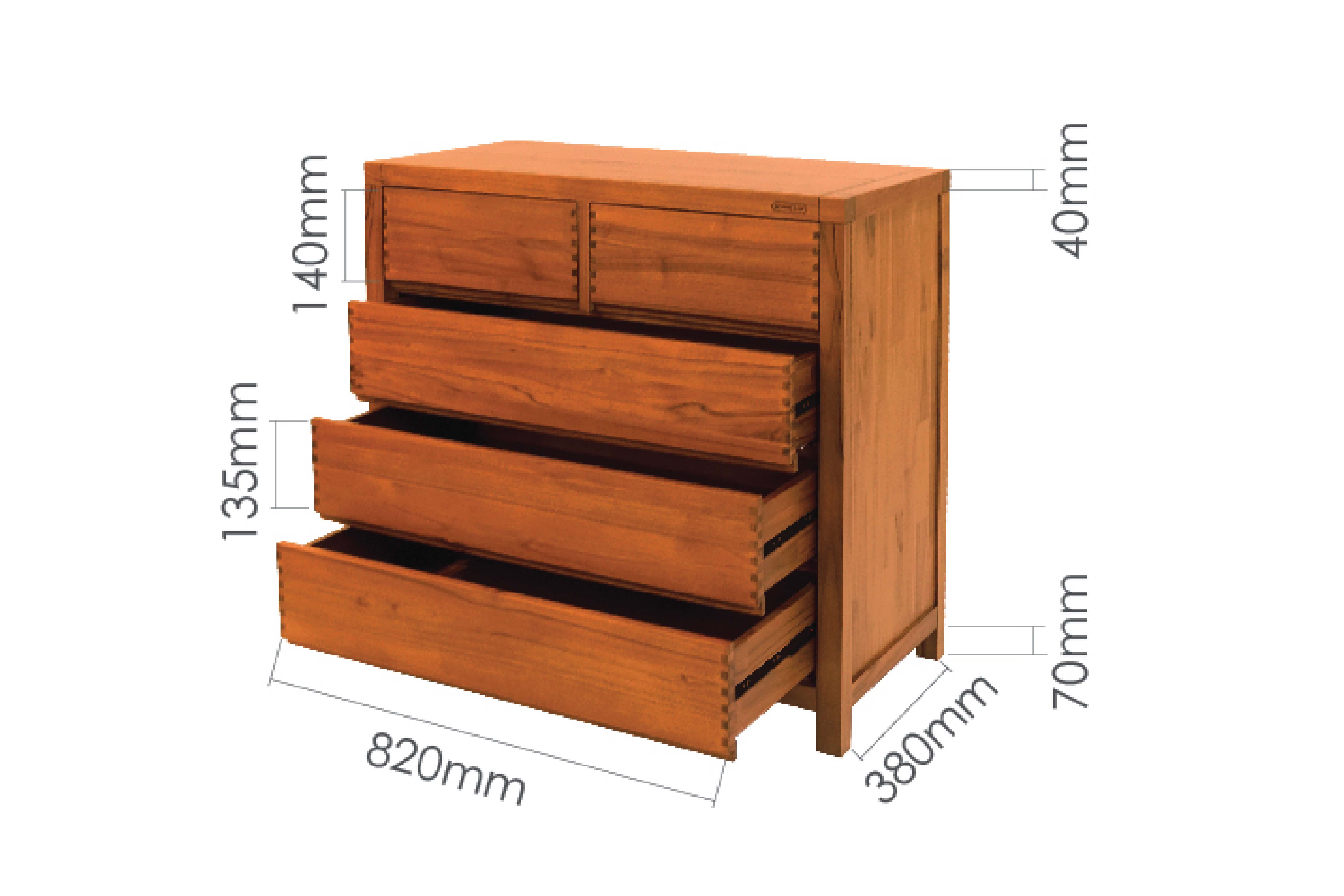 FISKE CHEST OF 5 DRAWERS