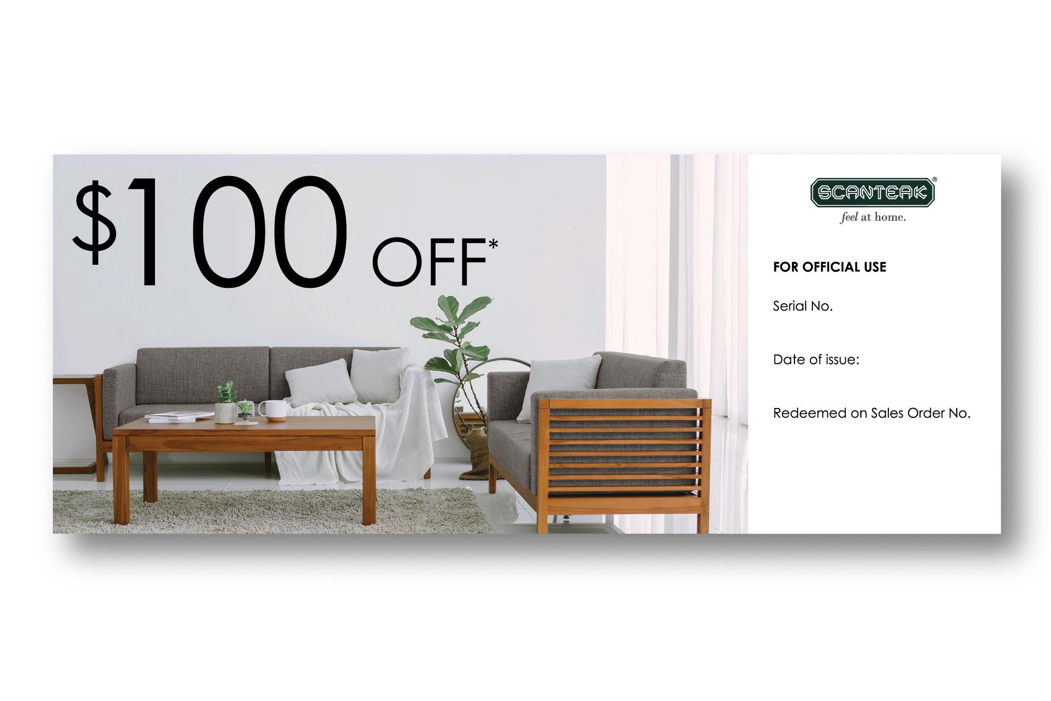 Scanteak $100 Voucher