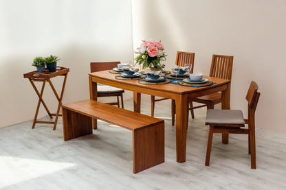 WOODEN PLANK BENCH 130CM